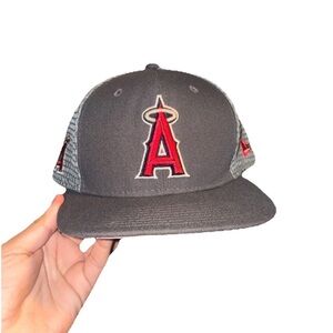Los Angeles Angels New Era Hat — Gray Snap Back —FlatBrim — MLB Baseball Logo
